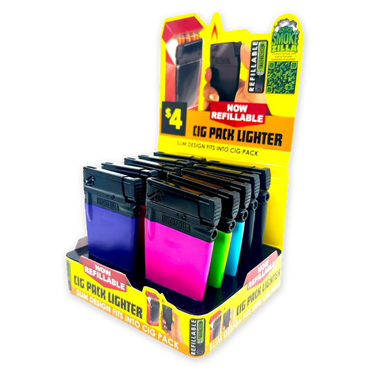 Cigarette Pack Thin Lighter - 10 Pieces Per Retail Ready Display 41586 SMOKEZILLA