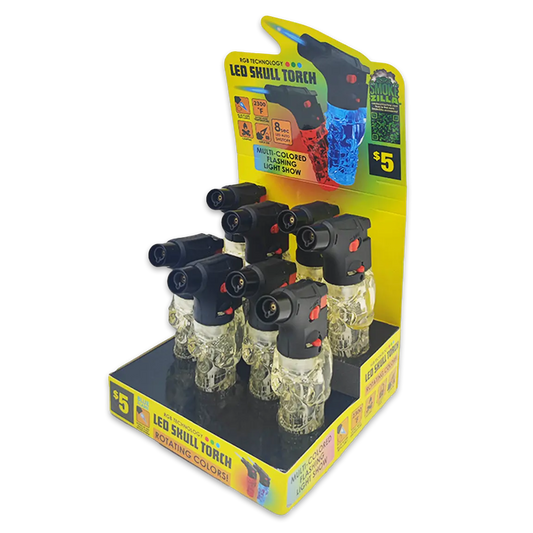 Molded Skull Light-Up XXL Torch Lighter - 8 Pieces Per Retail Ready Display 41656 SMOKEZILLA