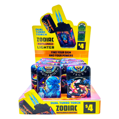 Zodiac Dual Torch Lighter- 12 Pieces Per Retail Ready Display 41661 SMOKEZILLA