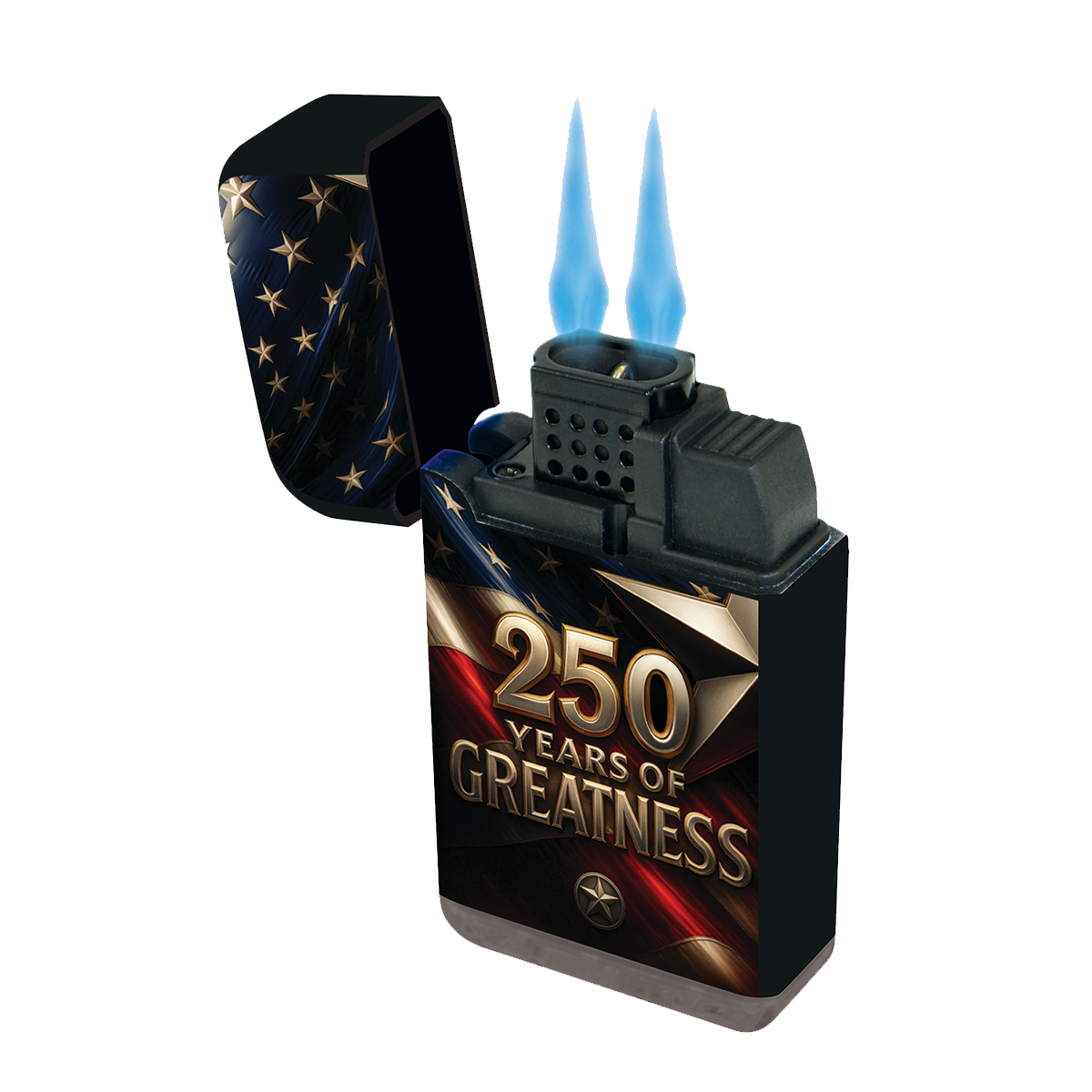 Patriotic USA 250 Dual Torch Lighter - 10 Pieces Per Retail Ready Display 41841