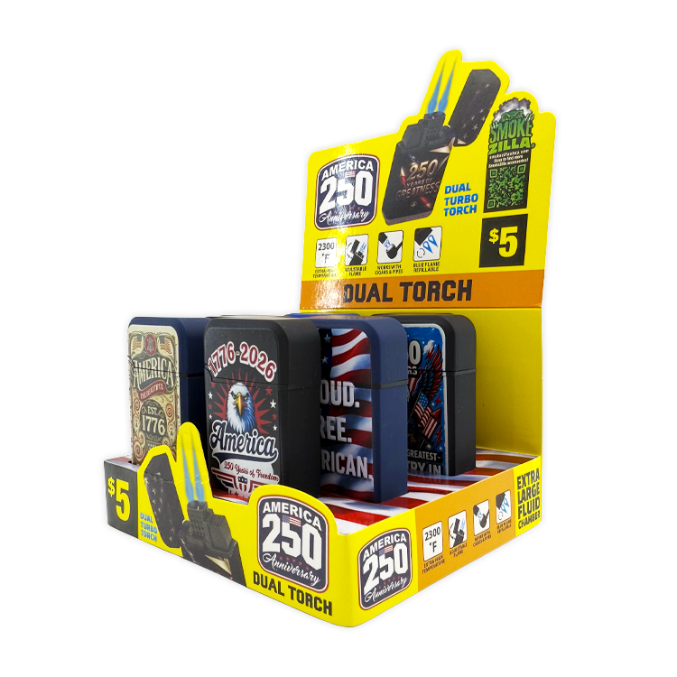 Patriotic USA 250 Dual Torch Lighter - 10 Pieces Per Retail Ready Display 41841
