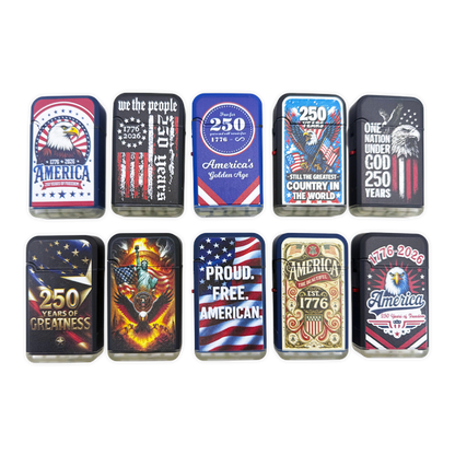 Patriotic USA 250 Dual Torch Lighter - 10 Pieces Per Retail Ready Display 41841
