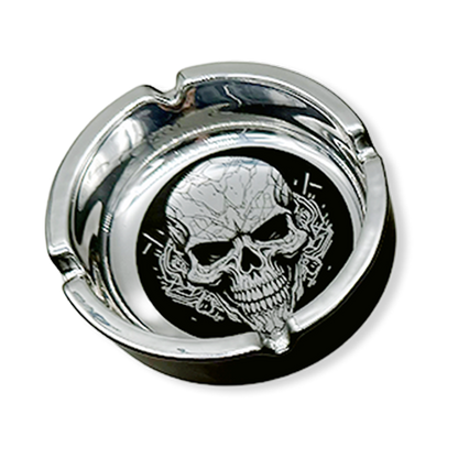 Glass Metal Plated Round Ashtray - 5 Pieces Per Retail Ready Display 41854