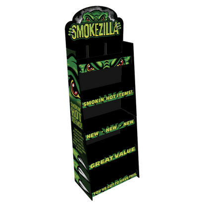 Merchandising Fixture - Corrugated Smokezilla 2 Piece Floor Display End Cap ONLY 976150 SMOKEZILLA