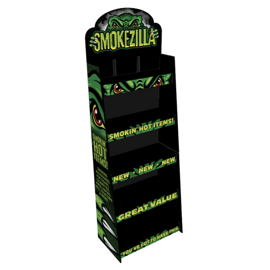 Merchandising Fixture - Corrugated Smokezilla 2 Piece Floor Display End Cap ONLY 976150 SMOKEZILLA