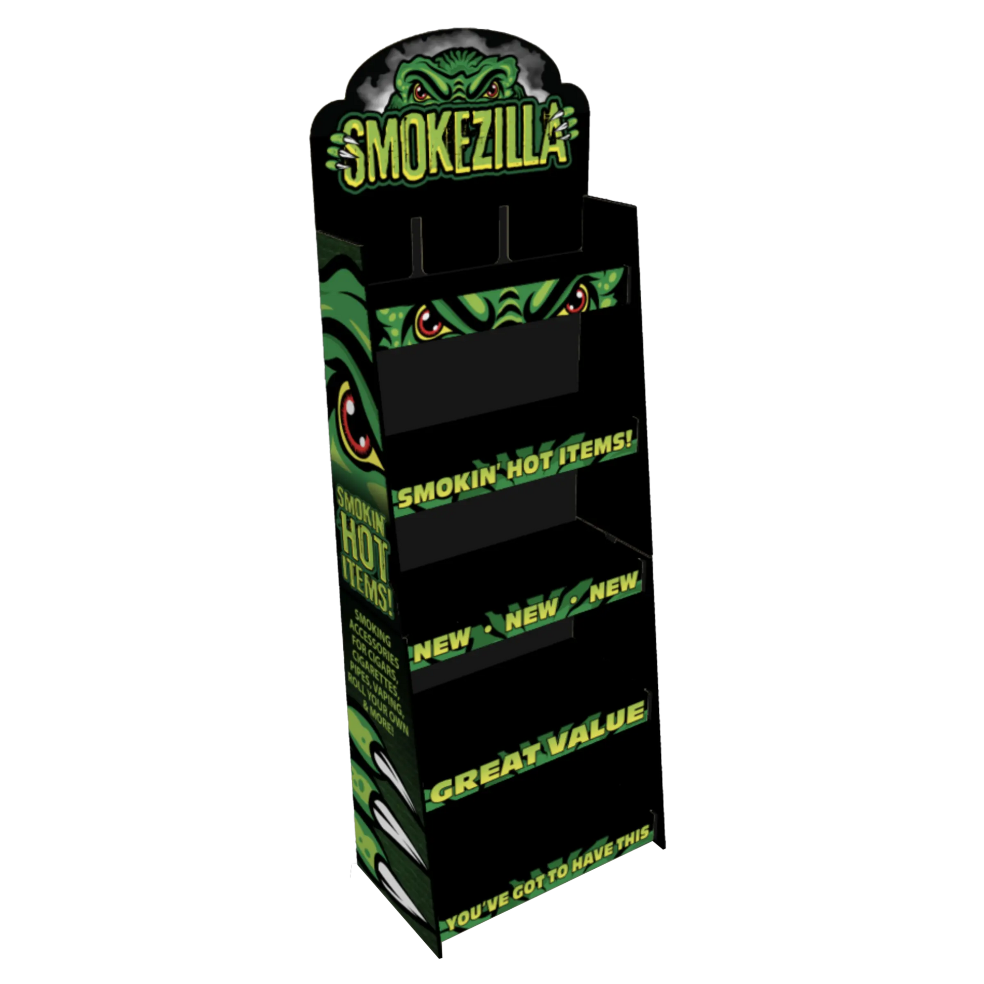 Curated Smokezilla Top Sellers Assorted Smoking Accessories Floor Display 88546 SMOKEZILLA