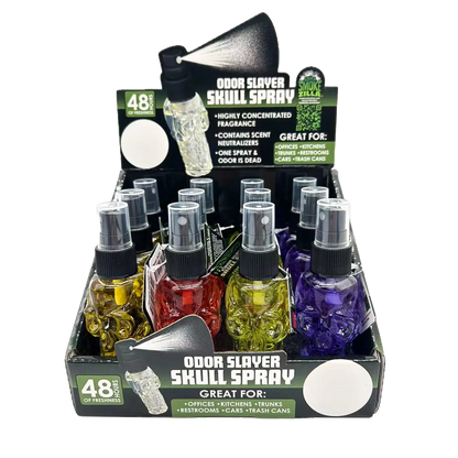 Air Freshener Odor Slayer Skull Smoke Eater Spray - 12 Pieces Per Retail Ready Display 24350 SMOKEZILLA