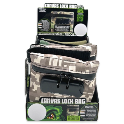Smell Proof Canvas Locking Storage Bag - 6 Pieces Per Retail Ready Display 23700 SMOKEZILLA