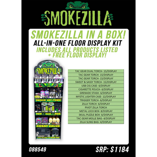 Curated Smokezilla Top Sellers Assorted Smoking Accessories Floor Display 88549 SMOKEZILLA