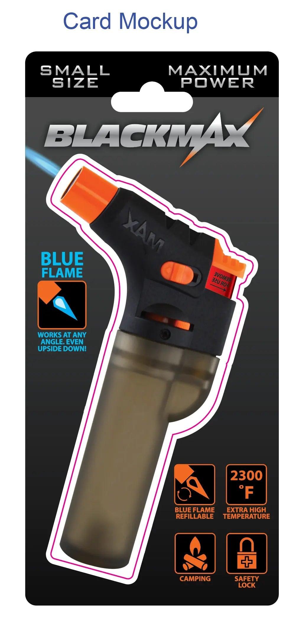 Black Max Torch Lighter with Blister Packaging - 12 Pieces Per Retail Ready Display 41534 SMOKEZILLA