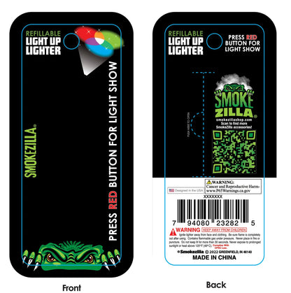 Light-Up Lighter with Blister Pack - 12 Pieces Per Pack 23282 SMOKEZILLA