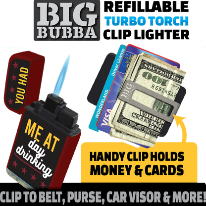 Big Bubba Dual Torch Lighter with Money Clip - 15 Pieces Per Retail Ready Display 23487 SMOKEZILLA