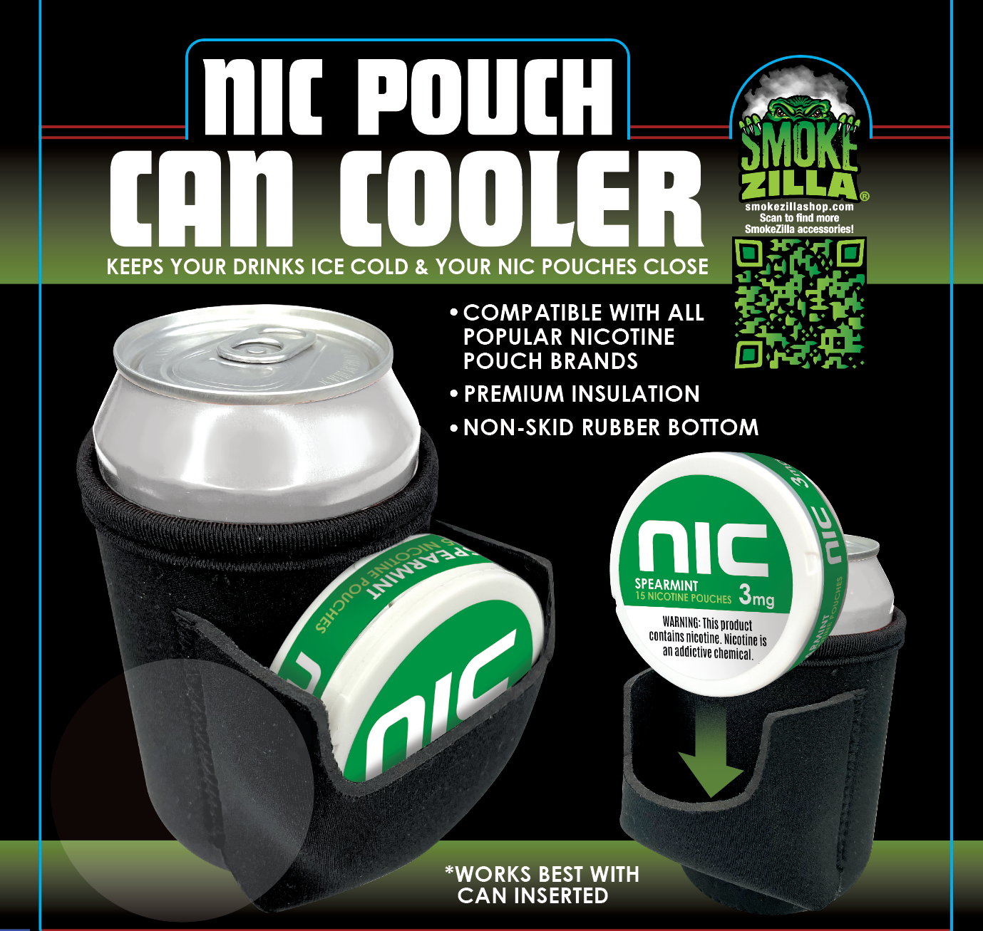 Nic Pouch Can Cooler - 6 Pieces Per Retail Ready Display 26660