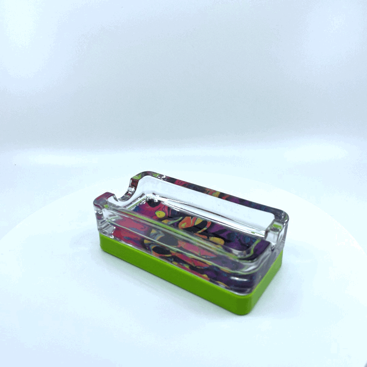 Glass Ashtray with LED Light-Up Design - 6 Per Retail Ready Display 22637 SMOKEZILLA