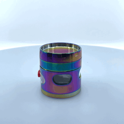 Metal 4 Piece Rainbow Grinder with Drawer - 6 Pieces Per Retail Ready Display 22704 SMOKEZILLA