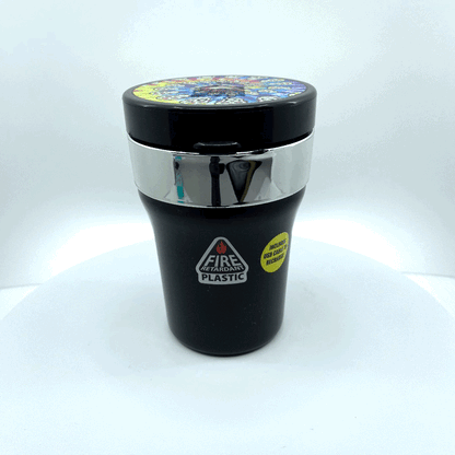 Printed Lid Butt Bucket Ashtray with USB Coil Lighter and LED Light - 6 Pieces Per Retail Ready Display 23181 SMOKEZILLA