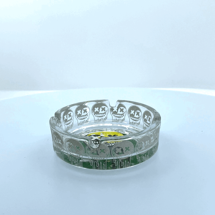 Glow in The Dark Glass Ashtray - 6 Pieces Per Retail Ready Display 23032 SMOKEZILLA