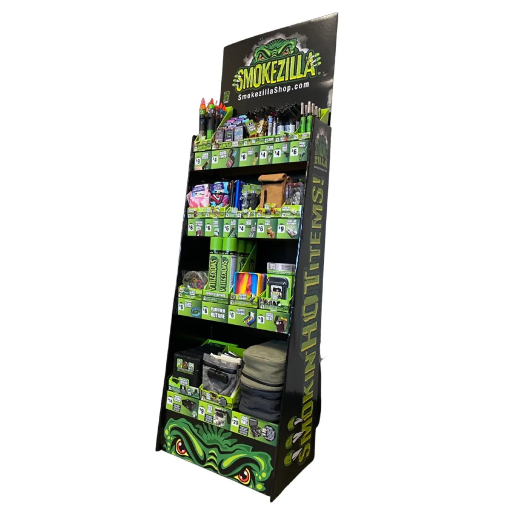Smoking Accessories Assortment Floor Display - 138 Pieces Per Retail Ready Display 88377 SMOKEZILLA