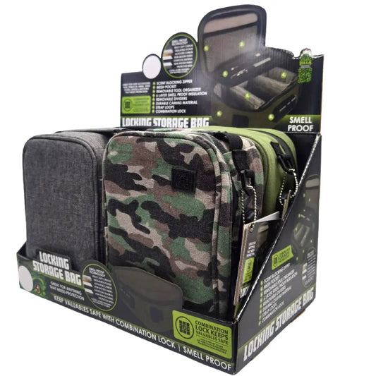 Smell Proof Canvas Lock Bag with Tool Organizer - 4 Pieces Per Retail Ready Display 23318 SMOKEZILLA