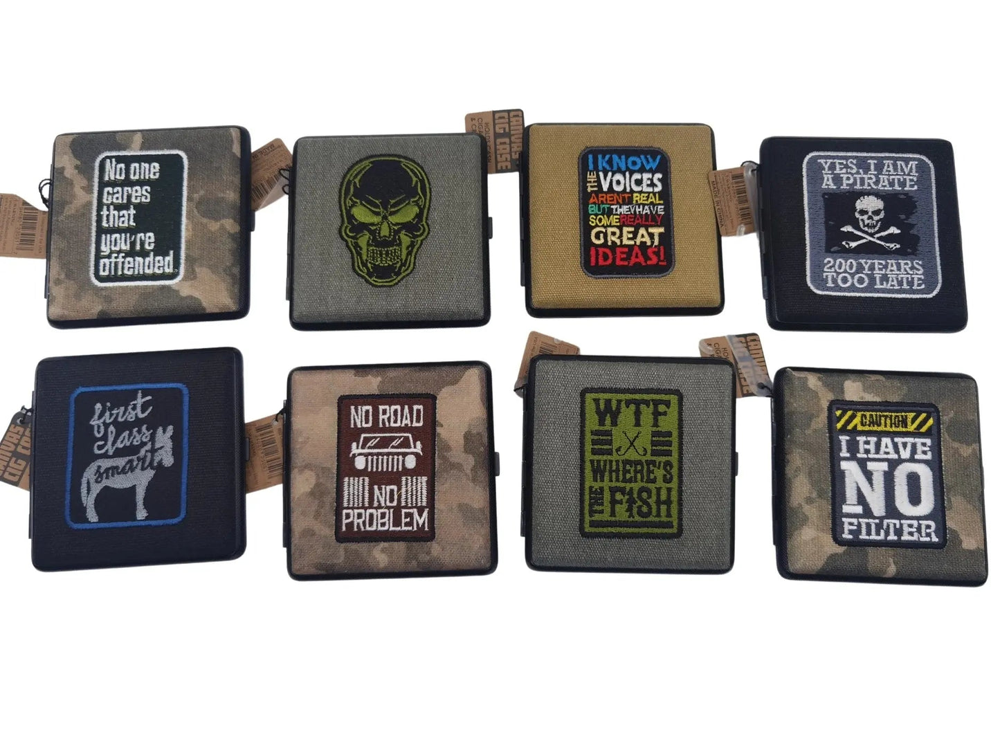 Canvas and Metal Cigarette Case with Hinge - 8 Pieces Per Retail Ready Display 23051 SMOKEZILLA