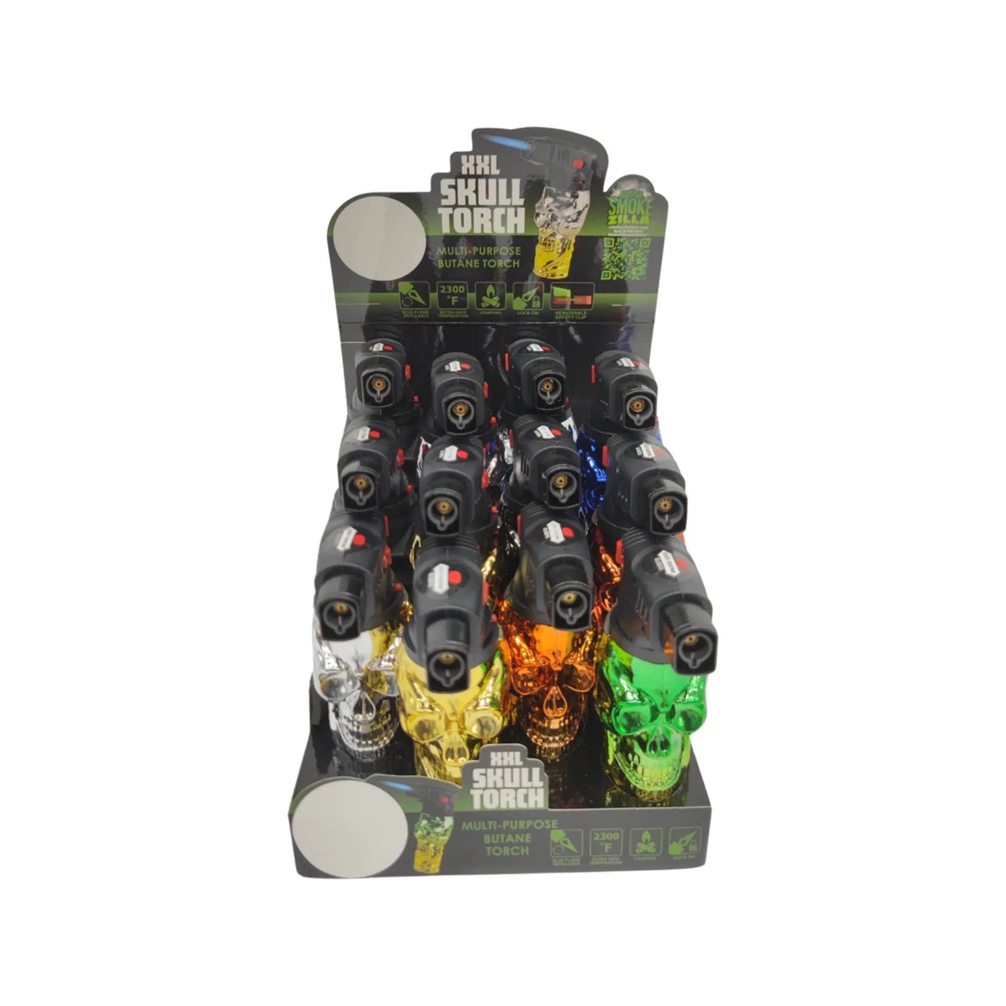 Metallic XXL Skull Torch - 12 Pieces Per Retail Ready Display 23481 SMOKEZILLA